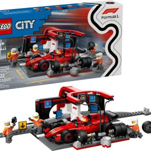 Lego Parada de Pits de F1 y Equipo de Mecánicos con Coche Ferrari - 60443